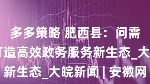 多多策略 肥西县：问需于企，打造高效政务服务新生态_大皖新闻 | 安徽网
