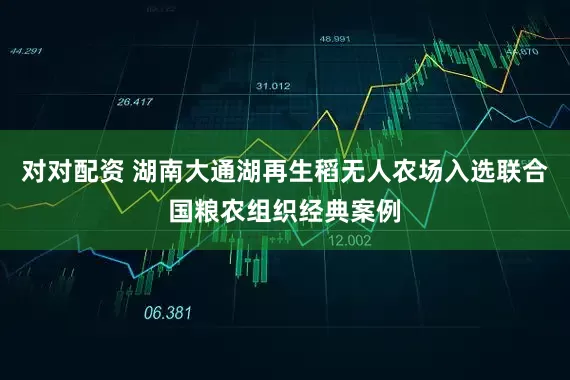 对对配资 湖南大通湖再生稻无人农场入选联合国粮农组织经典案例